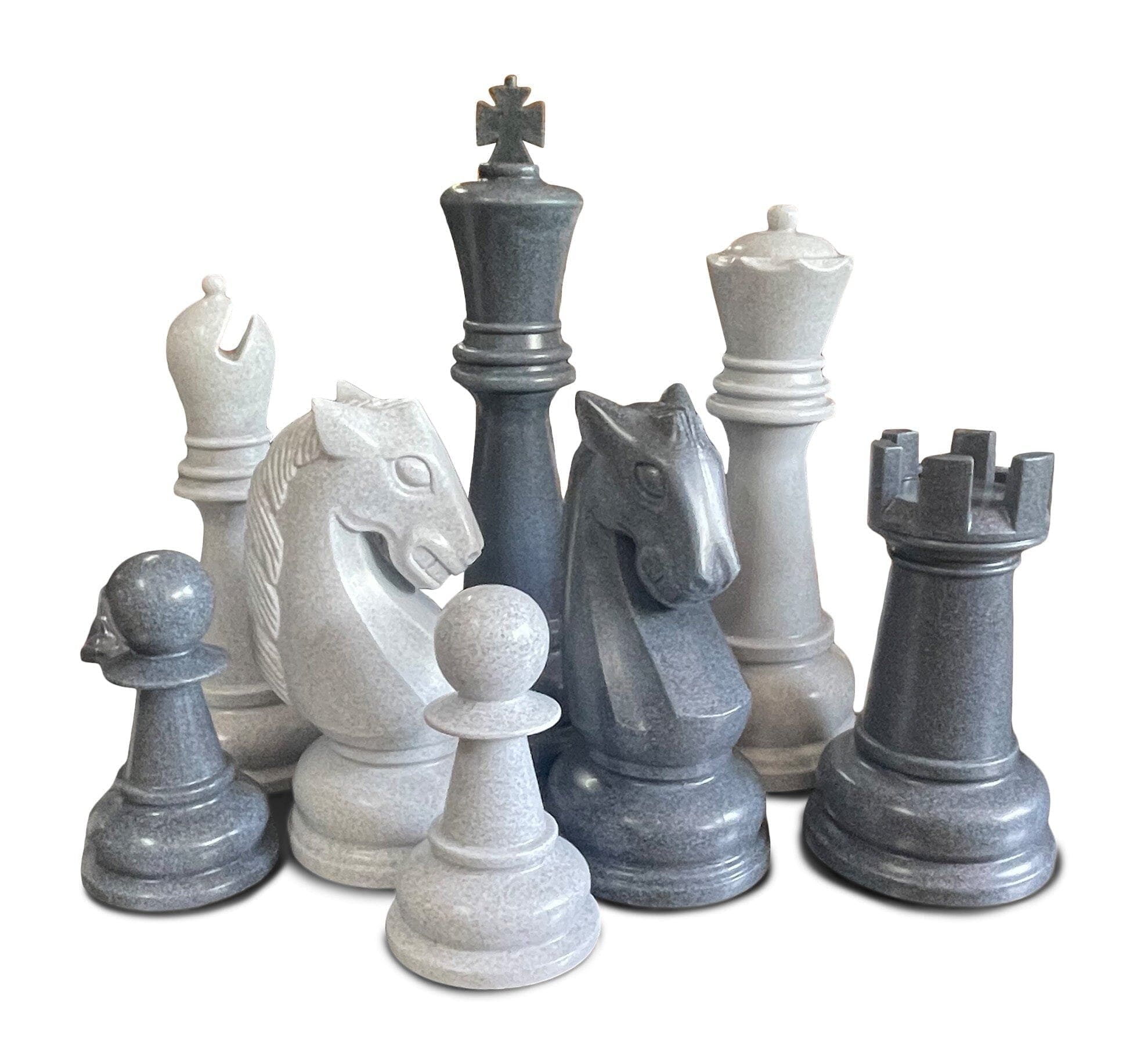 Personalized 48-Inch Perfect Chess Set - Light/Dark Gray | Giant Outdoor Chess | | GiantChessUSA