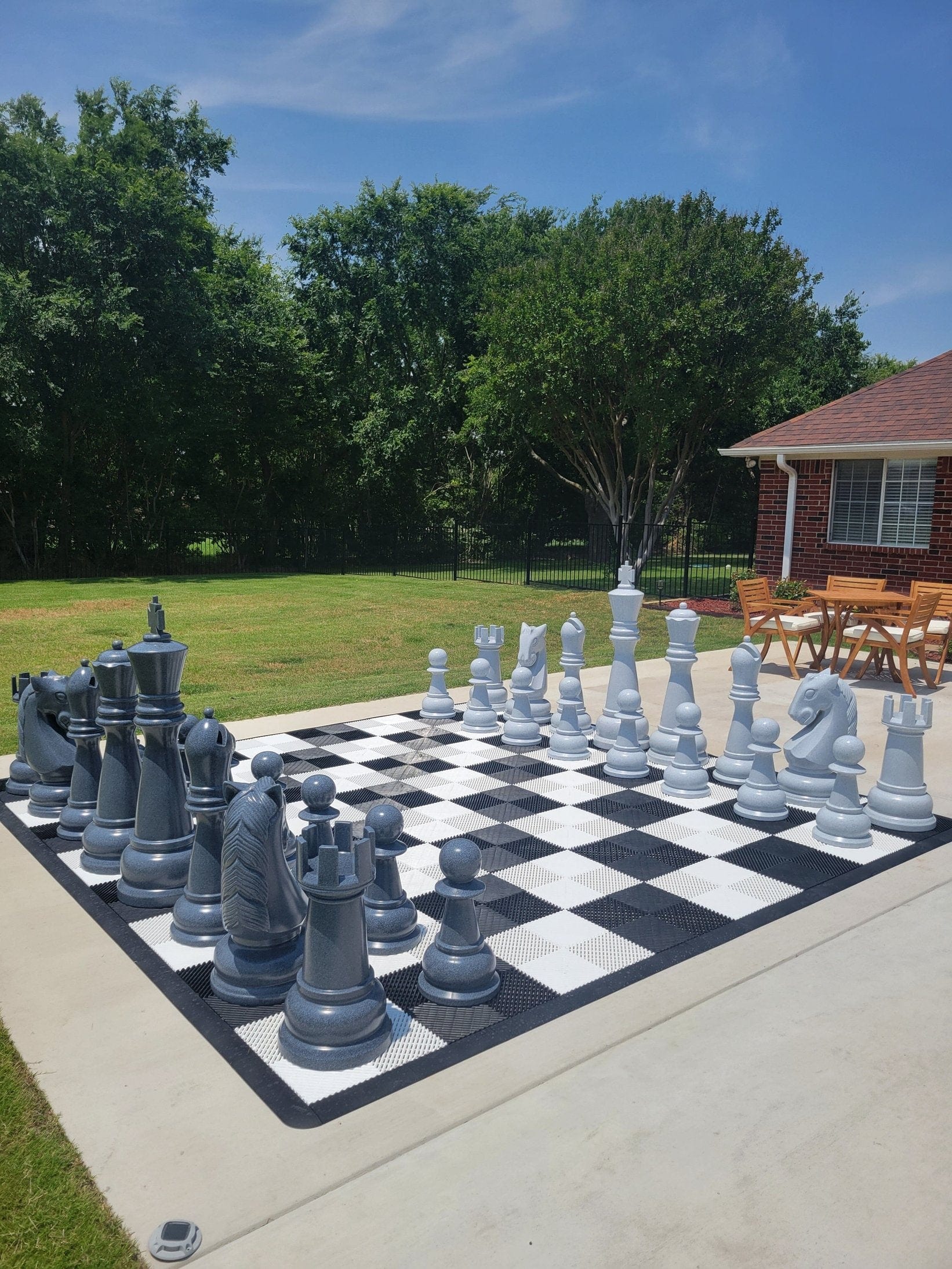 Personalized 48-Inch Perfect Chess Set - Light/Dark Gray | Giant Outdoor Chess | | GiantChessUSA