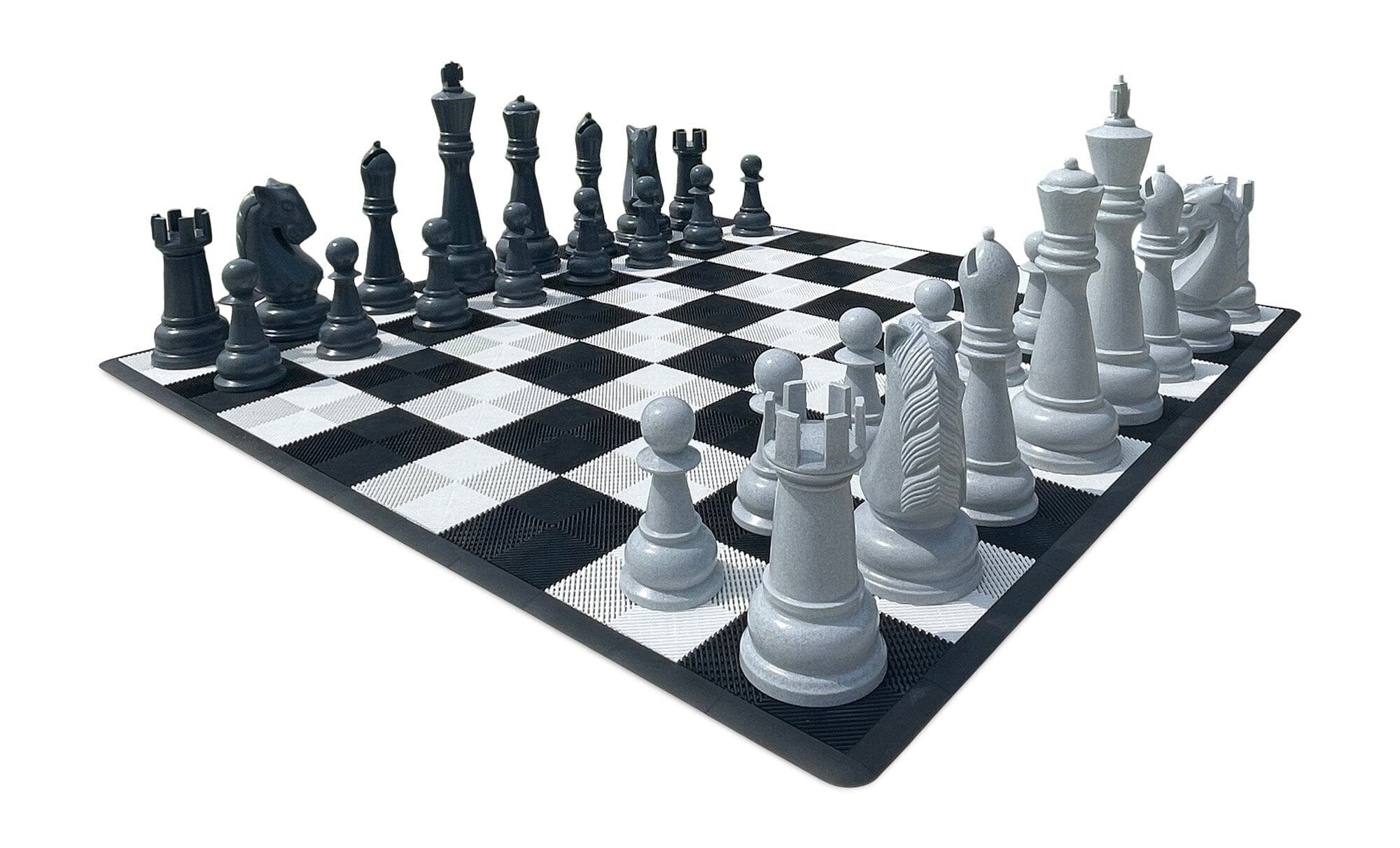 Personalized 48-Inch Perfect Chess Set - Light/Dark Gray | Giant Outdoor Chess | | GiantChessUSA