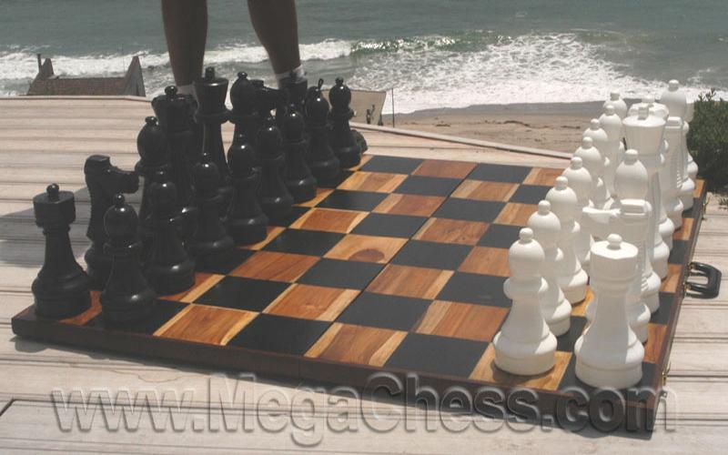 Plastic Chess Set with 12" King with Nylon Chess Board | | GiantChessUSA