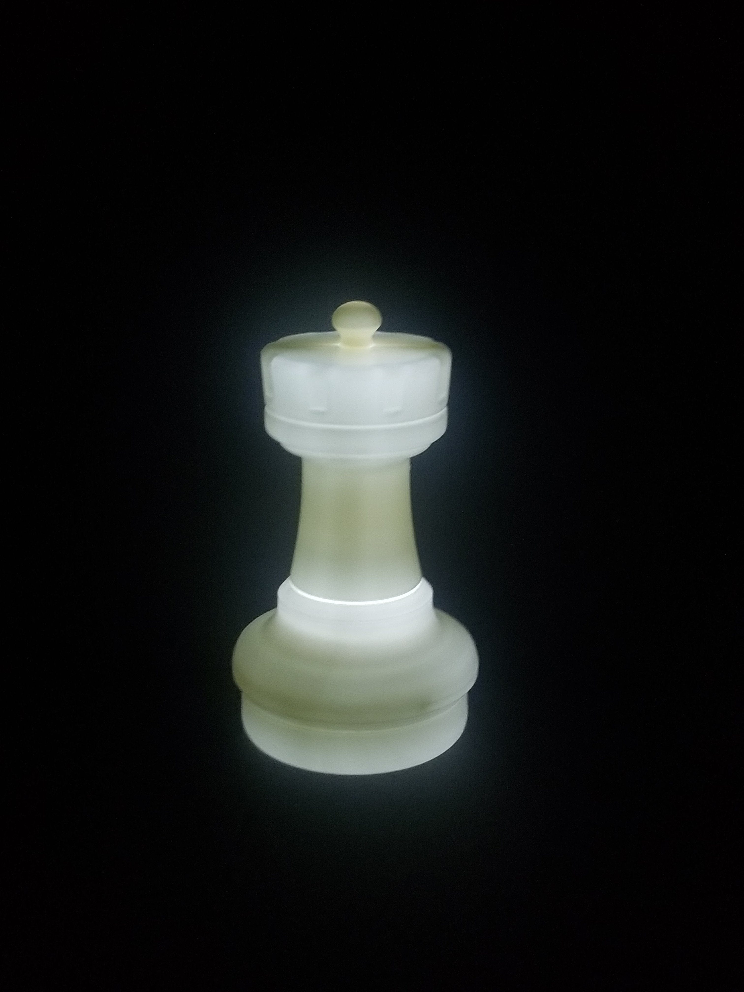 17 Inch LED Rook Individual Plastic Chess Piece - White | Giant Outdoor Chess | | GiantChessUSA