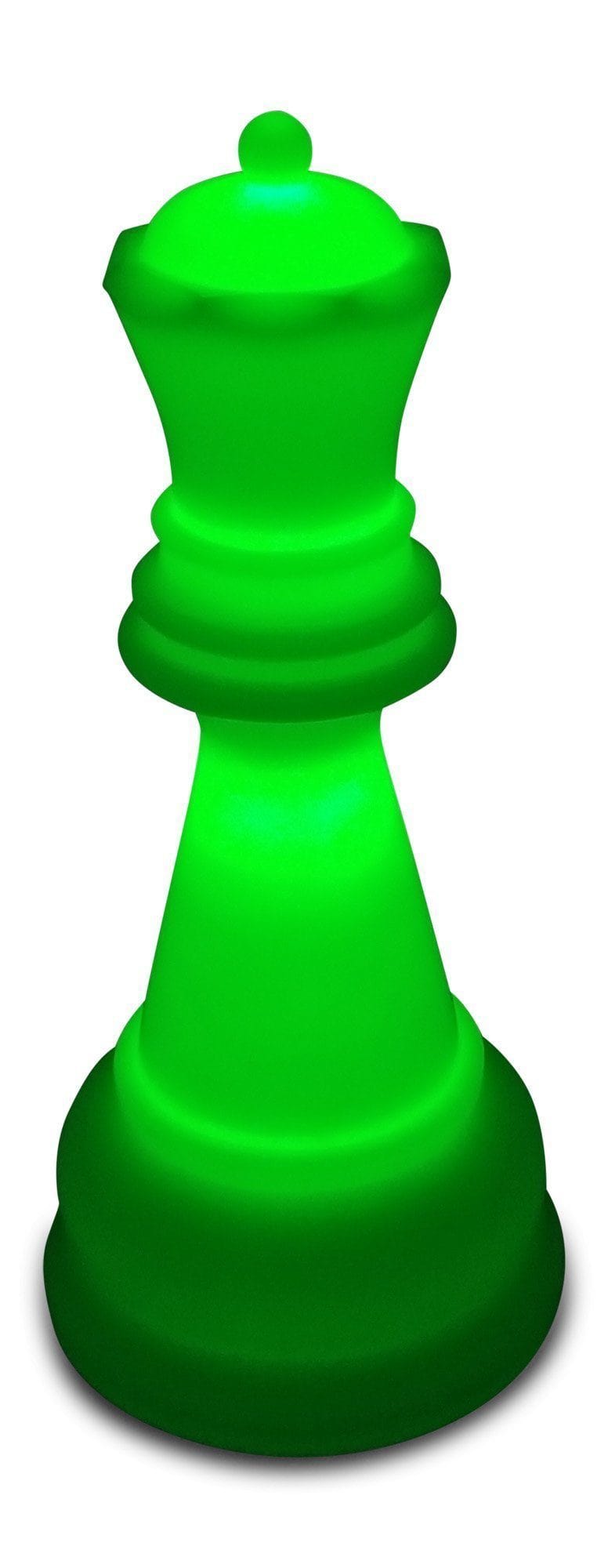 22 Inch Perfect Queen Light-Up Giant Chess Piece - Green | Giant Outdoor Chess | | GiantChessUSA