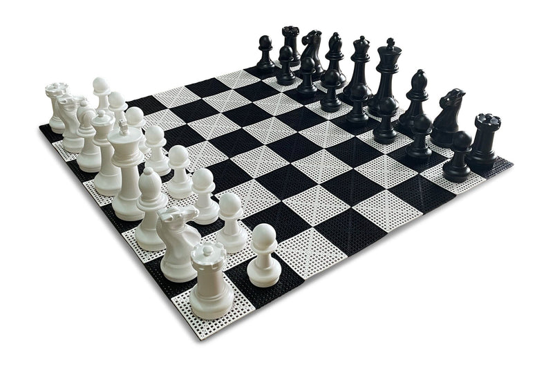 MegaChess 16 Inch Plastic Giant Chess Set With Commercial Grade Roll-up Chessboard |  | GiantChessUSA