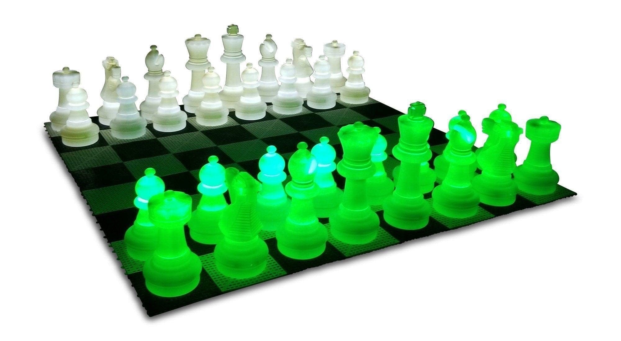 25 Inch Plastic LED Giant Chess Set with Day Time Pieces - Multiple Colors Available! | Giant Outdoor Chess | | GiantChessUSA