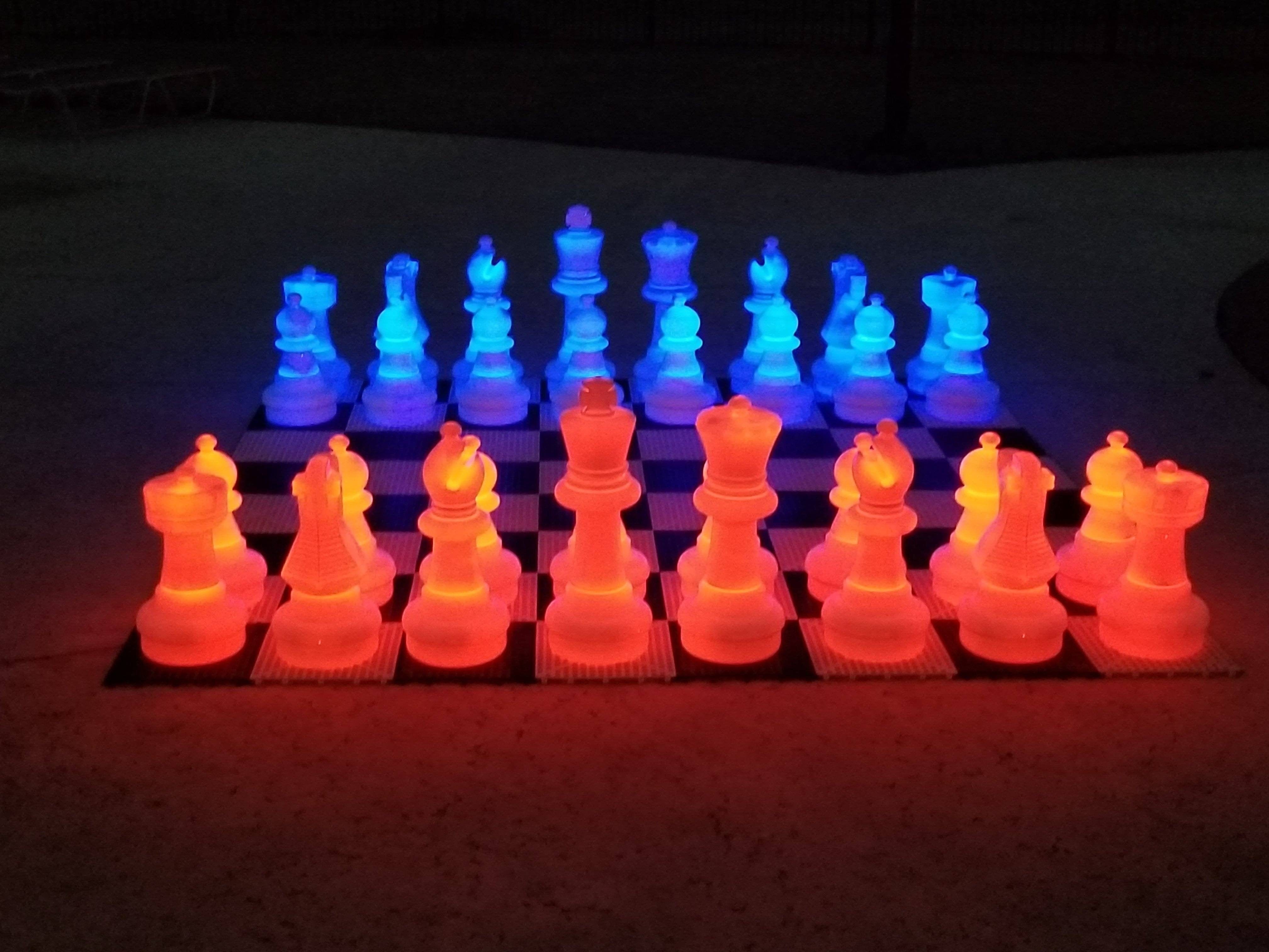 25 Inch Plastic LED Giant Chess Set with Day Time Pieces - Multiple Colors Available! | Giant Outdoor Chess | | GiantChessUSA
