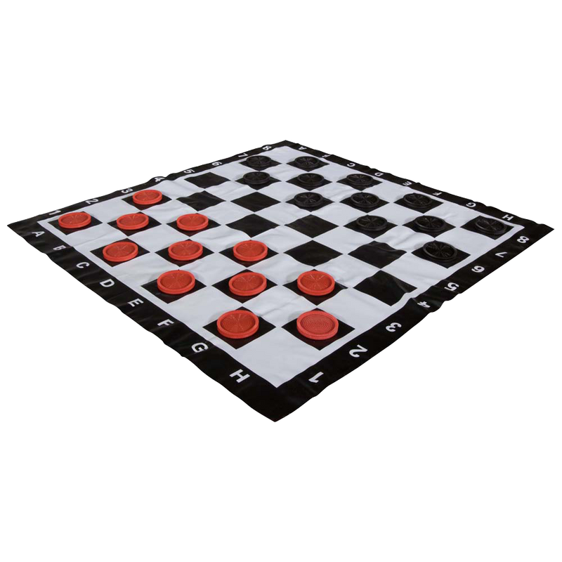 MEGACHESS Large Chess Set - 8-inch King with Large Checkers Set and Giant Vinyl Chess Mat |  | GiantChessUSA
