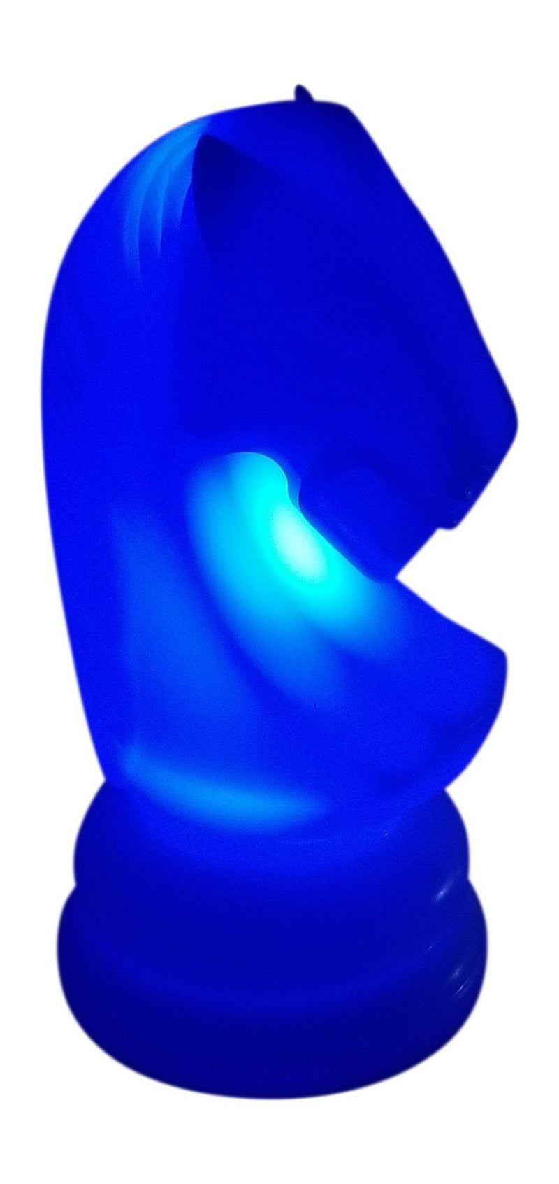 MegaChess 17 Inch Premium Plastic Knight Light-Up Giant Chess Piece - Blue |  | GiantChessUSA