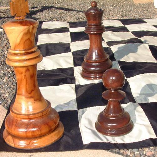MegaChess Quick Fold Nylon Giant Chess Mat With 6 Inch Squares - 4' 7" x 4' 7" |  | GiantChessUSA