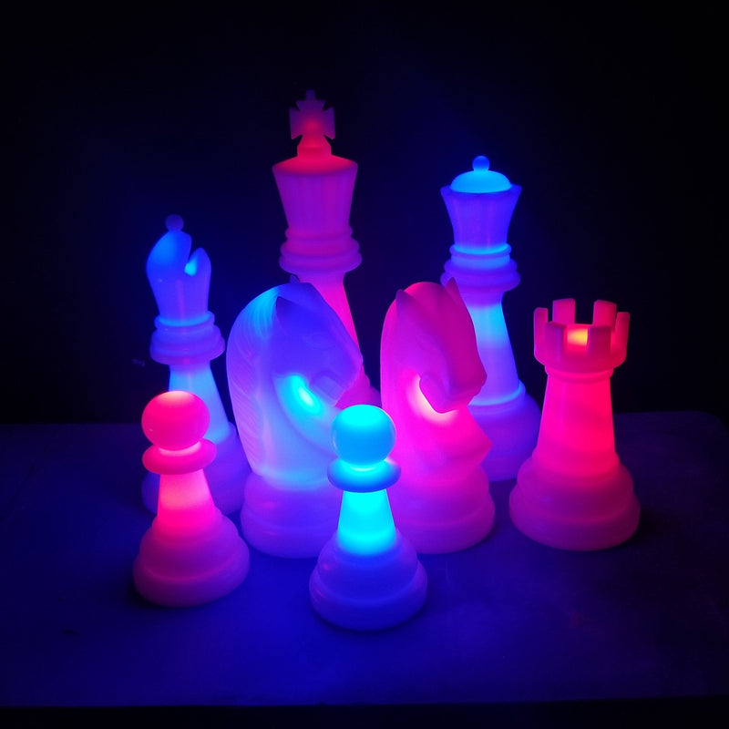 The MegaChess 38 Inch Perfect LED Giant Chess Set | Red/Blue | GiantChessUSA