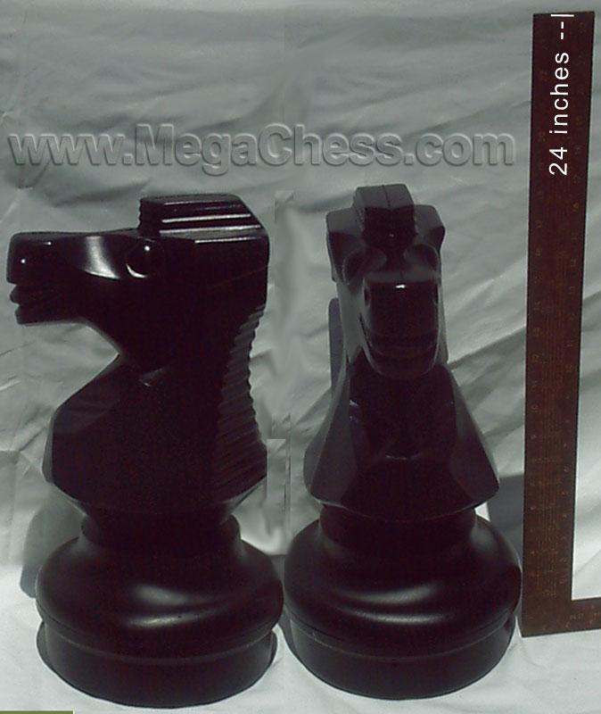 MegaChess 18 Inch Dark Plastic Knight Giant Chess Piece |  | GiantChessUSA